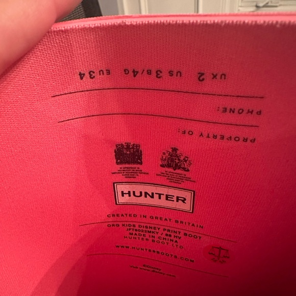 Hunter Pink Mickey Mouse Patterned Boots. Disney Collaborated - Picture 5 of 7